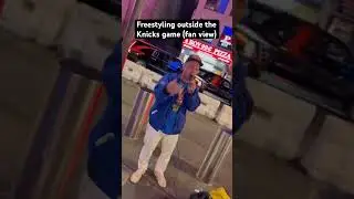 Freestyling outside the Knicks playoff win part 1 #koshadillz #freestylerap #knicks