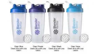 BlenderBottle Classic Loop Top Shaker Bottle, Clear Black, 28 Ounce Ingredients