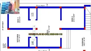 22 × 55 North Face Latest House Plan map naksha