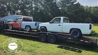 Me and @OBS.Bray95 loaded BOTH the shortbeds on our new trailer!