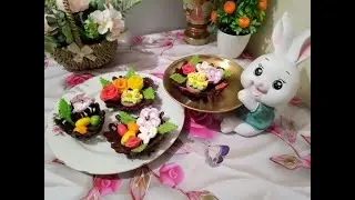 Шоколадные гнëзда на пасхальные куличи