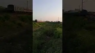 Express and Freight Train parallel action #indianrailways #shorts #railway