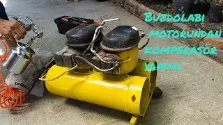 Buzdolabı motorundan kompresör yapımı(12L-6 Bar)
