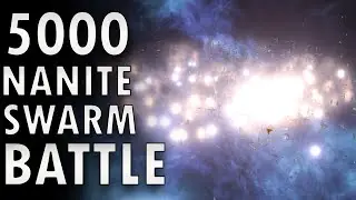 Stellaris - 5600 Nanites Swarmers & 560 Escort Ships vs 3000+ Corvettes