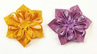 Снежинка из фоамирана | Christmas Snowflakes | Christmas Decoration Ideas With Glitter Foam Sheet