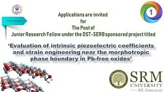 Applications are invited for the post of JRF in SRM University AP