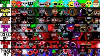 Phase 1 VS Phase 2 VS Phase 3 VS Phase 4 VS Phase 7 in Incredibox Sprunki - All character together