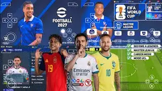 eFootball PES 2026 PPSSPP Android Offline Full Update UCL & League Kits 26/27 Season 4K Graphics