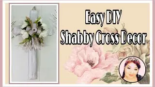 Shabby Chic Wreath /  Dollar Tree Cross easy diy