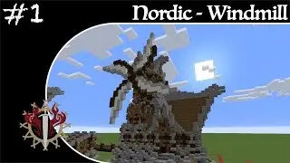 Minecraft Nordic Builds - Part 1 - Windmill - How to Build a Nordic Windmill