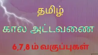 my study plan | தமிழ் 6,7,8 ம் வகுப்பு பாடங்கள் படிக்க கால அட்டவணை