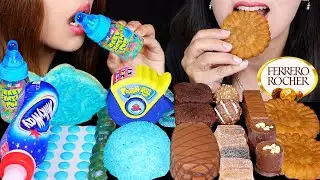 ASMR BABY FLASH POP, SOUR GUMMY ROLL, BLUE BOBA SAMANCO, MILKY WAY SHAKE, CHOCOLATE ICE CREAM BAR 먹방
