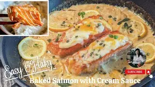 Baked Salmon with cream sauce| I got a 2nd-Degree Burn|@mrs5cookbook