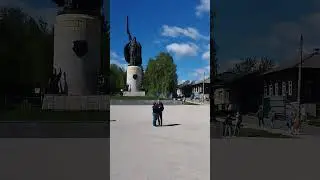 Муром.Ока.Богатырь Илья Муромец.