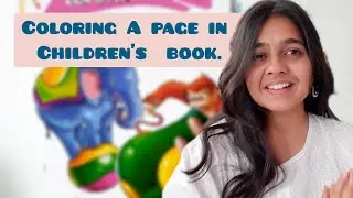 Painting in Children's coloring book with Gouache paints!