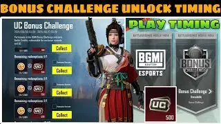 BONUS CHALLENGE IS BACK 😍 UNLOCK TIMING 🔥GET FREE 1050 UC | HOW TO PLAY BONUS CHALLENGE IN BGMI 3.3