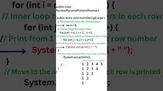 Reversed Number Pyramid Pattern || Automation Testing || Selenium Java