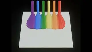 Fluid simulation with six colors using the FLIP Fluids add-on for Blender