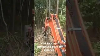 Clearing land with Kubota kx033-4 #camping #diy #rvlife #kubota #kx033 #excavator #minivlog #vlog