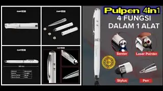 Pulpen 4 in 1 Senter Laser Pointer Pen dan Stylus
