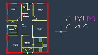 How to draw 2d Door and placing in Autocad Floor Plan (Part 21)
