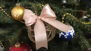 Елочная игрушка из бичевки