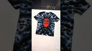 Final result of the Tie Dye Deadpool ❤️🖤 #tiedye #artwork #shorts #creative