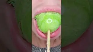 ASMR Eating Crunchy Green Apple Marshmallow 🍏 