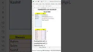 TRIMRANGE with XLOOKUP #Excel 365 #shorts