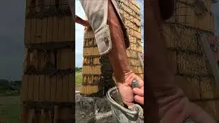 Заполнение вертикального шва эркера