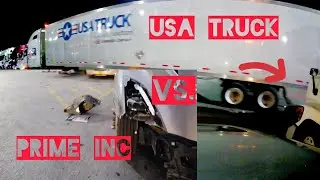 USA TRUCK  driver hits Parked Prime Inc truck #youtube #truckinglife #primeinc #usatrucking #trucker
