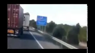 Strong wind on the road and high lorry