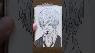 [ASMR] Drawing Sanji 👨‍🍳 - One Piece #satisfying #shorts #asmr