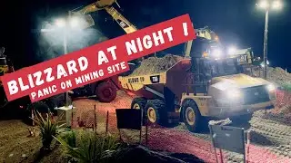 Experience the Thrill of Realistic RC Construction Models Battling a Blizzard at Night!