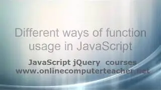 JavaScript Function Types -  Online JavaScript Tutorial Classes by Kolkata based JS tutor