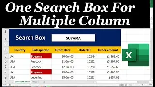how to create a search box in excel for multiple Column  using