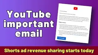 YouTube Shorts Monetization Update! Shorts ad revenue sharing starts today