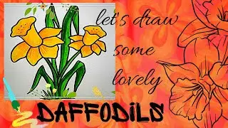 How to draw a daffodil | flower drawing | happy spring season | art lesson