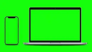 smartphone and laptop with green screen slide into the || No-copyright
