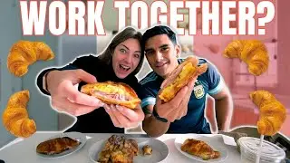 1000+ CALORIE CROISSANT MUKBANG | Should couples work together?