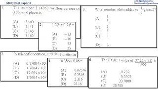 Multiple Choice 3 | 1,2,3,4,5&6 | CXC CSEC Mathematics | Computation