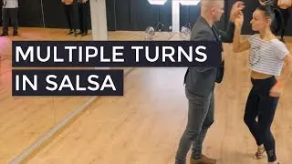 Multiple turns in Salsa (captain's technique) - Captain Salsa