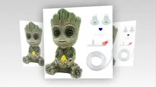 AnxunJim Aquarium Groot Air Bubbler Decorations Fish Tank Air Stone Set