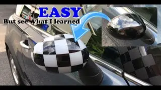 Mirror cap swap on a R56 Mini Cooper 2009. Removed old and installing new caps.