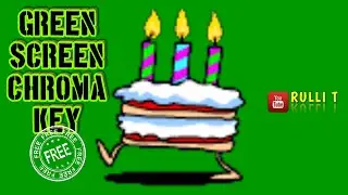 Green Screen HD [1080p] - WALKING BIRTHDAY CAKE animation 🔊 sound