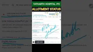 YATHARTH HOSPITAL IPO ALLOTMENT STATUS ll Current GMP Today