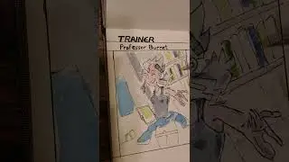 Pokemon Addict? Part 2 Timelapse of my dad drawing Professor Burnet #Pokemon  #shorts #satisfying