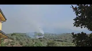 incendio sulle colline ciociare