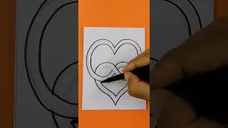 ♥️ Como Dibujar un CORAZÓN Ilusión Óptica #shorts #short #dibujo