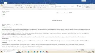 Lettre de Demande d'Emploi Post Informaticien